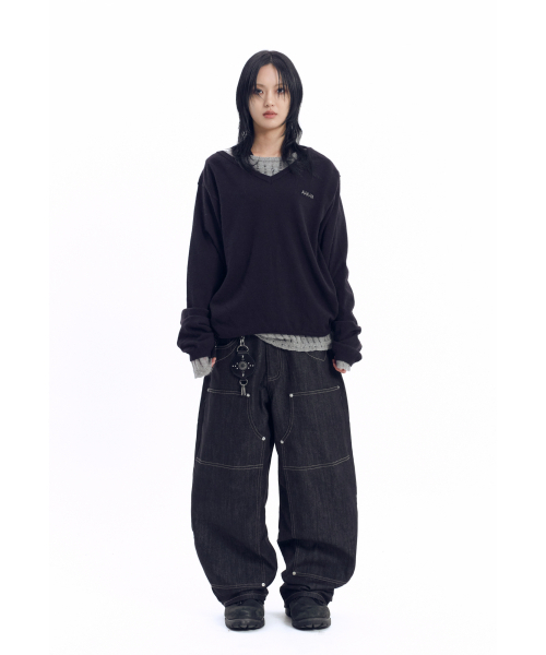 AAKAM(アーカム)の「Layered V-Neck Knit (Black)(ニット/セーター・レディース・その他・1/2)」の5枚目の写真
