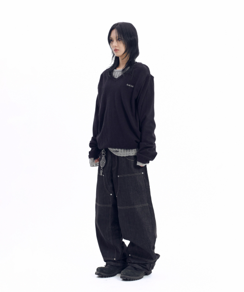 AAKAM(アーカム)の「Layered V-Neck Knit (Black)(ニット/セーター・レディース・その他・1/2)」の6枚目の写真