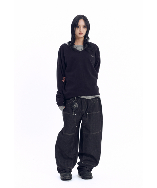 AAKAM(アーカム)の「Layered V-Neck Knit (Black)(ニット/セーター・レディース・その他・1/2)」の9枚目の写真
