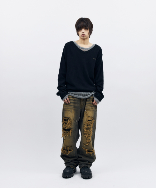 AAKAM(アーカム)の「Layered V-Neck Knit (Black)(ニット/セーター・レディース・その他・1/2)」の19枚目の写真