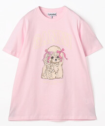 GANNI | GANNI/ガニー Basic cotton Jersey T-shirt / A1050062 / フロントプリント 半袖Tシャツ(Tシャツ/カットソー)
