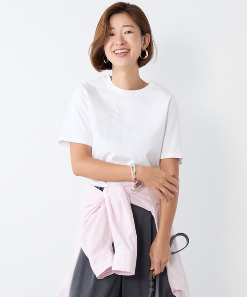 MICA&DEAL（マイカ＆ディール）の「ワンポイント刺繍Tシャツ（Tシャツ/カットソー・レディース・ホワイト/ブラウン・FREE）」の6枚目の写真