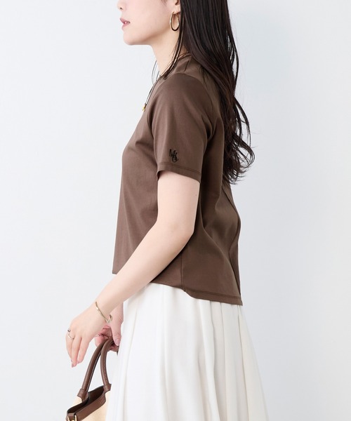 MICA&DEAL（マイカ＆ディール）の「ワンポイント刺繍Tシャツ（Tシャツ/カットソー・レディース・ホワイト/ブラウン・FREE）」の13枚目の写真