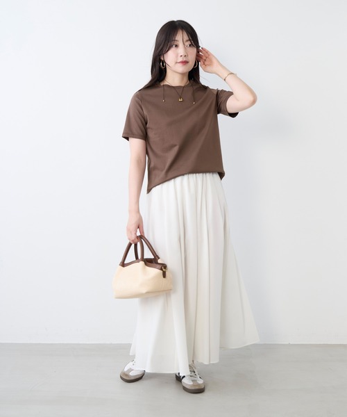 MICA&DEAL（マイカ＆ディール）の「ワンポイント刺繍Tシャツ（Tシャツ/カットソー・レディース・ホワイト/ブラウン・FREE）」の14枚目の写真