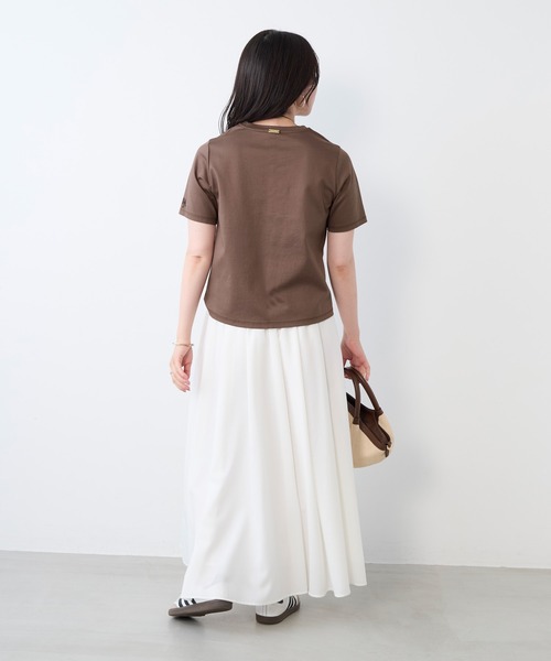 MICA&DEAL（マイカ＆ディール）の「ワンポイント刺繍Tシャツ（Tシャツ/カットソー・レディース・ホワイト/ブラウン・FREE）」の16枚目の写真