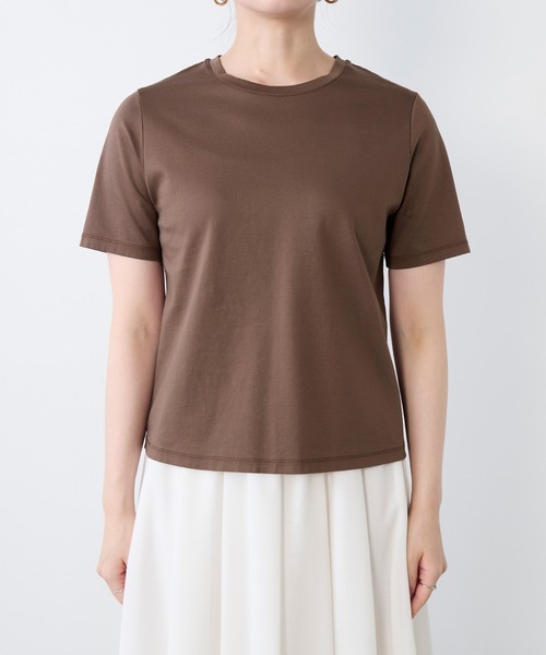 MICA&DEAL（マイカ＆ディール）の「ワンポイント刺繍Tシャツ（Tシャツ/カットソー・レディース・ホワイト/ブラウン・FREE）」の21枚目の写真