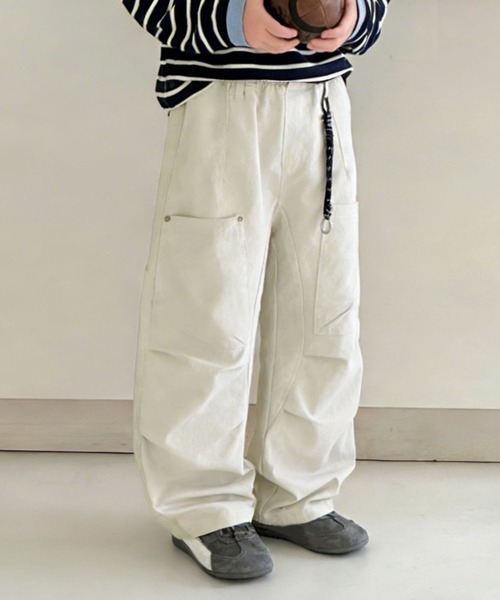 aimoha（アイモハ）の「【aimoha-KIDS-】ワイドカーゴパンツ（カーゴパンツ・キッズ・ネイビー/ライトグレー・130/120/110/100/160/150/140）」の8枚目の写真
