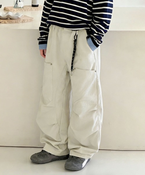 aimoha（アイモハ）の「【aimoha-KIDS-】ワイドカーゴパンツ（カーゴパンツ・キッズ・ネイビー/ライトグレー・130/120/110/100/160/150/140）」の6枚目の写真