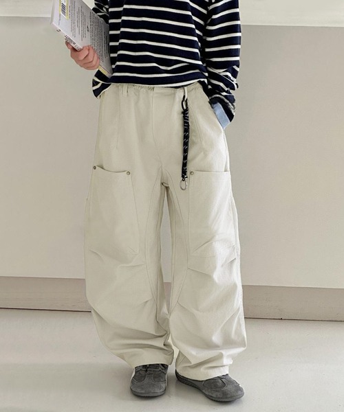 aimoha（アイモハ）の「【aimoha-KIDS-】ワイドカーゴパンツ（カーゴパンツ・キッズ・ネイビー/ライトグレー・130/120/110/100/160/150/140）」の7枚目の写真