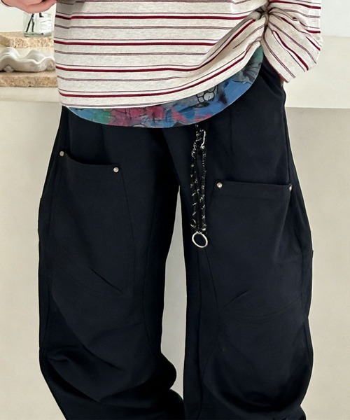 aimoha（アイモハ）の「【aimoha-KIDS-】ワイドカーゴパンツ（カーゴパンツ・キッズ・ネイビー/ライトグレー・130/120/110/100/160/150/140）」の15枚目の写真