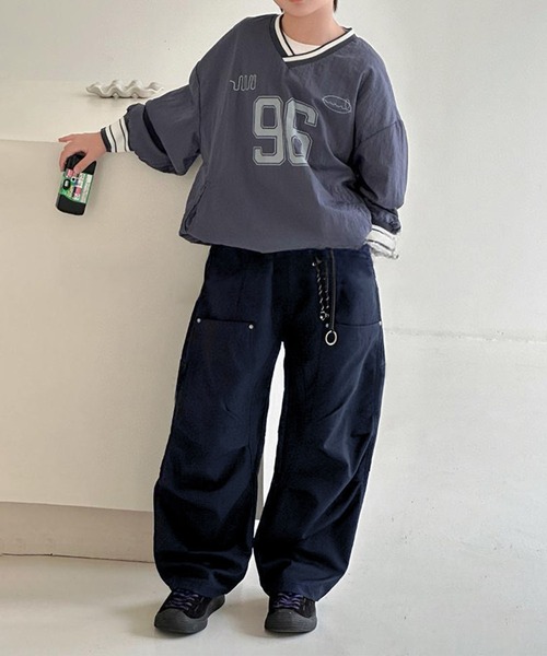 aimoha（アイモハ）の「【aimoha-KIDS-】ワイドカーゴパンツ（カーゴパンツ・キッズ・ネイビー/ライトグレー・130/120/110/100/160/150/140）」の13枚目の写真