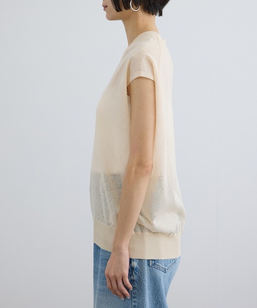 SALON adam et rope'（サロン アダム エ ロペ）の「コットンリネンシアーVネックベスト（ベスト・レディース・ブラック/オレンジ系その他/ベージュ・FREE）」の19枚目の写真