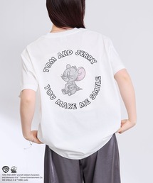 【TOM&JERRY/トムアンドジェリー 】ラインストーン バックデザイン クルーネック 半袖Tシャツ