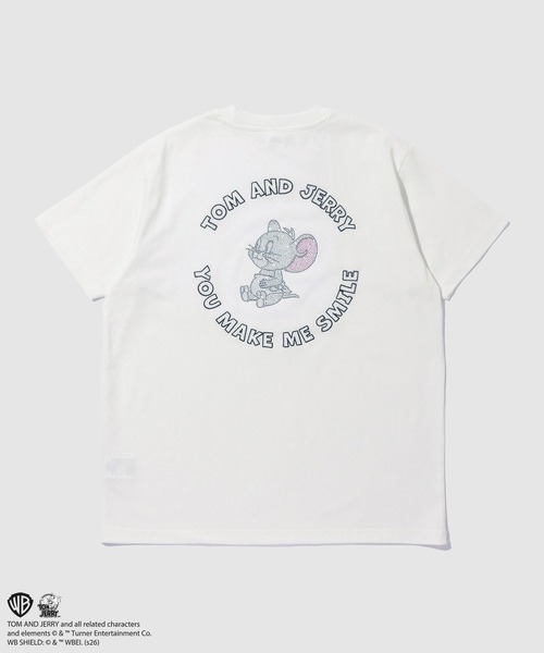 Tom&Jerry(トムアンドジェリー)の「【TOM&JERRY/トムアンドジェリー 】ラインストーン バックデザイン クルーネック 半袖Tシャツ(Tシャツ/カットソー・メンズ・オフホワイト/スミクロ・S/M/L/XL)」の11枚目の写真