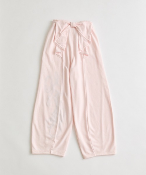 OLIVE des OLIVE（オリーブデオリーブ）の「刺繍ロゴバックリボンスウェットパンツ（スウェットパンツ・レディース・トップグレー/ドット/ピンク・FREE）」の5枚目の写真