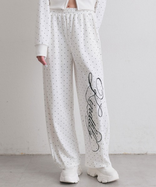 OLIVE des OLIVE（オリーブデオリーブ）の「刺繍ロゴバックリボンスウェットパンツ（スウェットパンツ・レディース・トップグレー/ドット/ピンク・FREE）」の11枚目の写真
