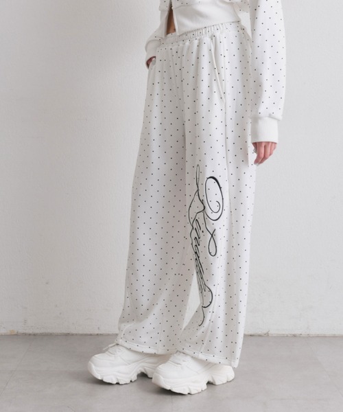 OLIVE des OLIVE（オリーブデオリーブ）の「刺繍ロゴバックリボンスウェットパンツ（スウェットパンツ・レディース・トップグレー/ドット/ピンク・FREE）」の14枚目の写真
