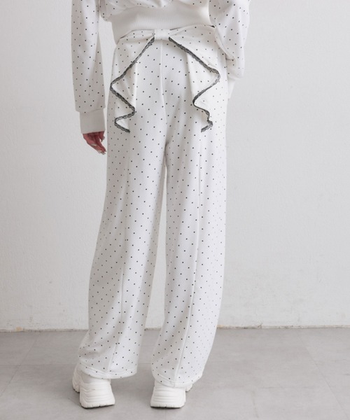OLIVE des OLIVE（オリーブデオリーブ）の「刺繍ロゴバックリボンスウェットパンツ（スウェットパンツ・レディース・トップグレー/ドット/ピンク・FREE）」の21枚目の写真