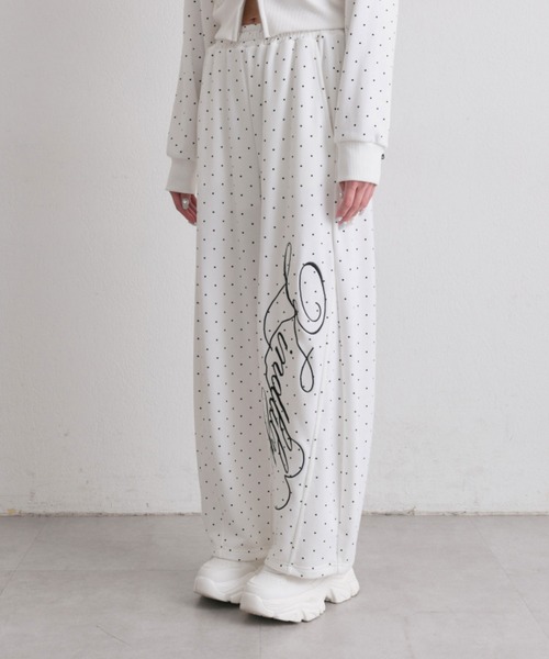 OLIVE des OLIVE（オリーブデオリーブ）の「刺繍ロゴバックリボンスウェットパンツ（スウェットパンツ・レディース・トップグレー/ドット/ピンク・FREE）」の9枚目の写真