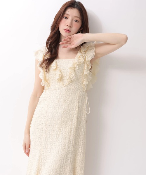 Rirandture（リランドチュール）の「カットレースフリルワンピース（ワンピース・レディース・ブラック/ライトイエロー/オフホワイト・1/2）」の3枚目の写真