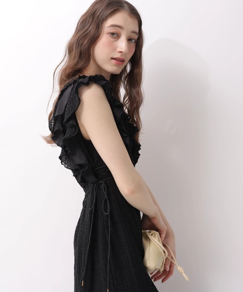 Rirandture（リランドチュール）の「カットレースフリルワンピース（ワンピース・レディース・ブラック/ライトイエロー/オフホワイト・1/2）」の8枚目の写真