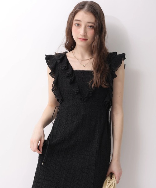 Rirandture（リランドチュール）の「カットレースフリルワンピース（ワンピース・レディース・ブラック/ライトイエロー/オフホワイト・1/2）」の9枚目の写真