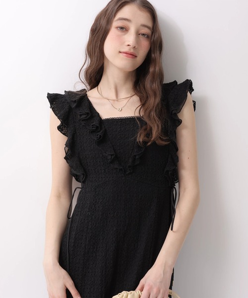 Rirandture（リランドチュール）の「カットレースフリルワンピース（ワンピース・レディース・ブラック/ライトイエロー/オフホワイト・1/2）」の10枚目の写真