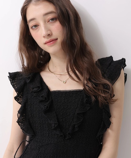 Rirandture（リランドチュール）の「カットレースフリルワンピース（ワンピース・レディース・ブラック/ライトイエロー/オフホワイト・1/2）」の11枚目の写真