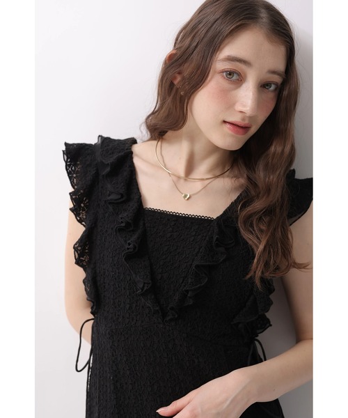 Rirandture（リランドチュール）の「カットレースフリルワンピース（ワンピース・レディース・ブラック/ライトイエロー/オフホワイト・1/2）」の12枚目の写真