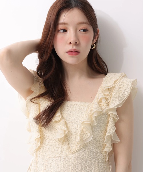 Rirandture（リランドチュール）の「カットレースフリルワンピース（ワンピース・レディース・ブラック/ライトイエロー/オフホワイト・1/2）」の18枚目の写真