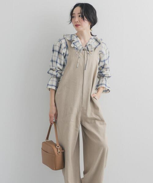 URBAN RESEARCH DOORS(アーバンリサーチドアーズ)の「フロントZIPサロペット(サロペット/オーバーオール・レディース・ナチュラル/カーキ・SMALL/MEDIUM)」の4枚目の写真