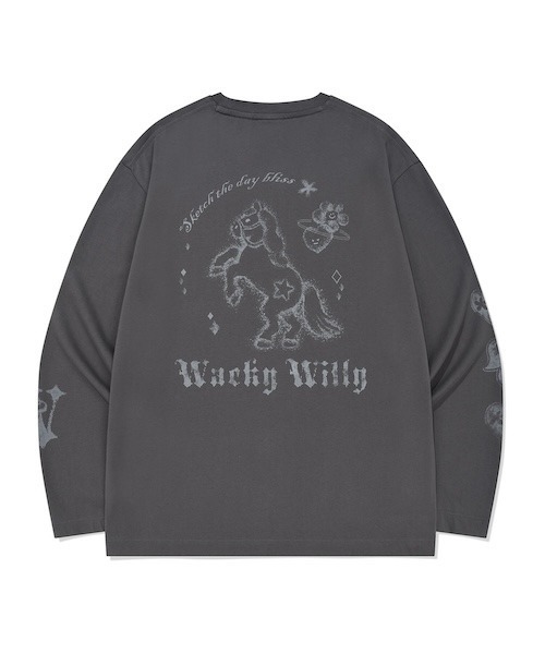 Wacky WiLLy(ワッキーウィリー)の「WOMEN'S IP GRAPHIC LONG SLEEVE(Tシャツ/カットソー・レディース・グレー/ホワイト・FREE)」の8枚目の写真