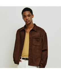 MINAV（ミナブ）の「マガレットスエードクロップシャツ[ダークブラウン]（シャツ/ブラウス）」