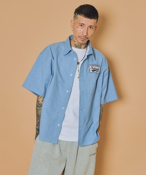 Subciety(サブサエティ)の「Square tail patch shirt(シャツ/ブラウス・メンズ・ブラック/ホワイト/ブルー・X-LARGE/LARGE/MEDIUM/SMALL)」の13枚目の写真