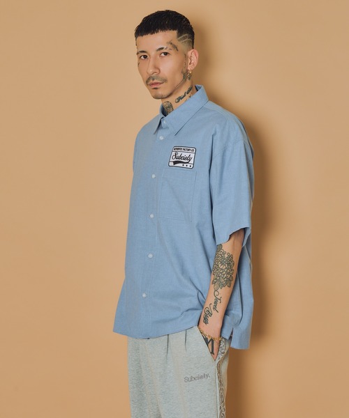 Subciety(サブサエティ)の「Square tail patch shirt(シャツ/ブラウス・メンズ・ブラック/ホワイト/ブルー・X-LARGE/LARGE/MEDIUM/SMALL)」の16枚目の写真