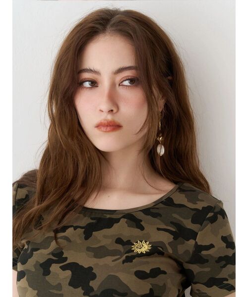 EVRIS(エヴリス)の「SUNNYショートTシャツ(Tシャツ/カットソー・レディース・ブラウン/ホワイト/カーキ/ブラック/ピンク・FREE)」の15枚目の写真