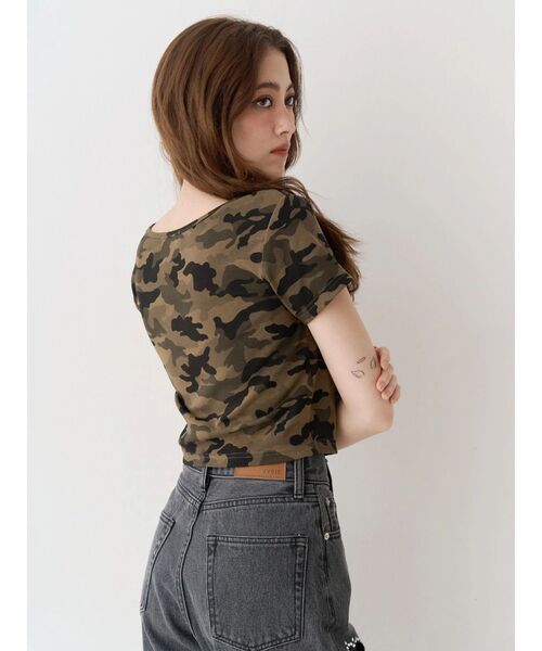 EVRIS(エヴリス)の「SUNNYショートTシャツ(Tシャツ/カットソー・レディース・ブラウン/ホワイト/カーキ/ブラック/ピンク・FREE)」の18枚目の写真