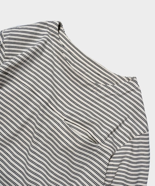 Camphor wood(カンファーウッド)の「MULTI BORDER L/S TEE / マルチ細ピッチボーダーロングスリーブTEE(Tシャツ/カットソー・メンズ・レッド/ブラック/オフホワイト・SMALL/MEDIUM/LARGE)」の20枚目の写真