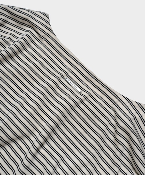Camphor wood(カンファーウッド)の「MULTI BORDER L/S TEE / マルチ細ピッチボーダーロングスリーブTEE(Tシャツ/カットソー・メンズ・レッド/ブラック/オフホワイト・SMALL/MEDIUM/LARGE)」の16枚目の写真