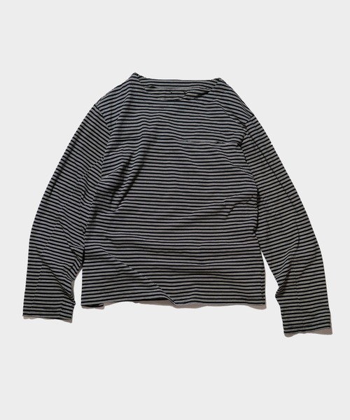 Camphor wood(カンファーウッド)の「MULTI BORDER L/S TEE / マルチ細ピッチボーダーロングスリーブTEE(Tシャツ/カットソー・メンズ・レッド/ブラック/オフホワイト・SMALL/MEDIUM/LARGE)」の15枚目の写真
