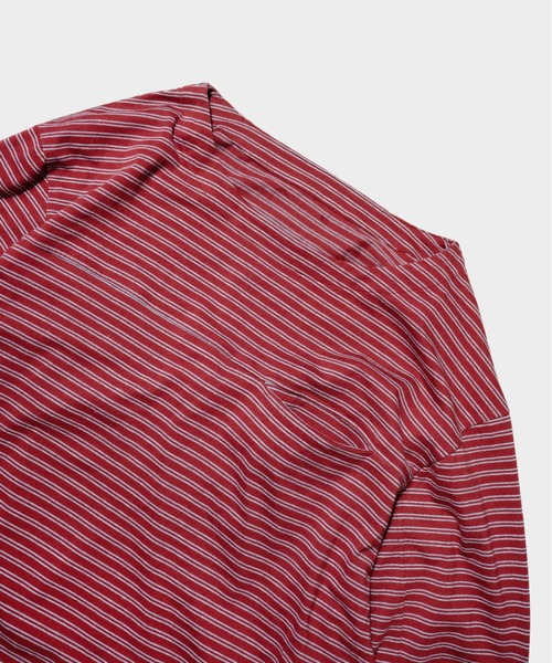 Camphor wood(カンファーウッド)の「MULTI BORDER L/S TEE / マルチ細ピッチボーダーロングスリーブTEE(Tシャツ/カットソー・メンズ・レッド/ブラック/オフホワイト・SMALL/MEDIUM/LARGE)」の8枚目の写真