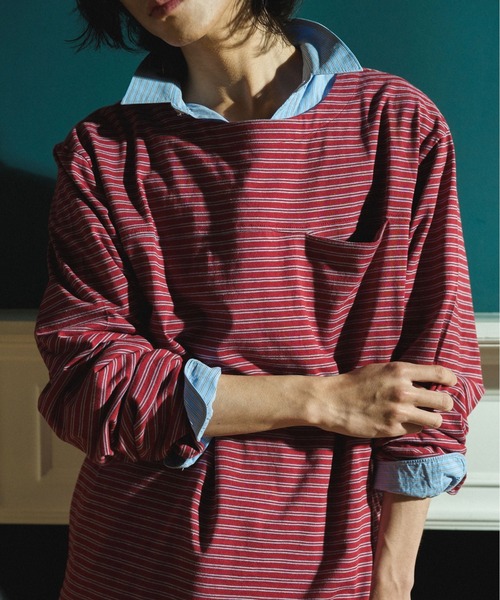 Camphor wood(カンファーウッド)の「MULTI BORDER L/S TEE / マルチ細ピッチボーダーロングスリーブTEE(Tシャツ/カットソー・メンズ・レッド/ブラック/オフホワイト・SMALL/MEDIUM/LARGE)」の22枚目の写真