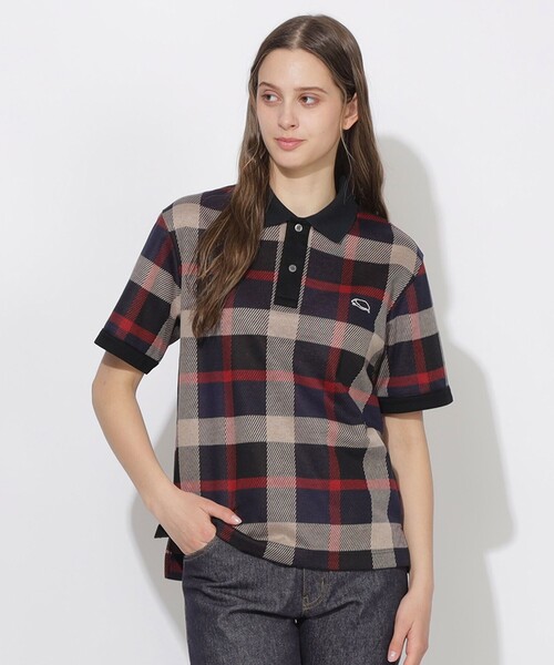 CB CRESTBRIDGE(シービークレストブリッジ)の「クレストブリッジチェックヘッジホッグポロ(ポロシャツ・レディース・ブルー系その他7・2/1)」の2枚目の写真