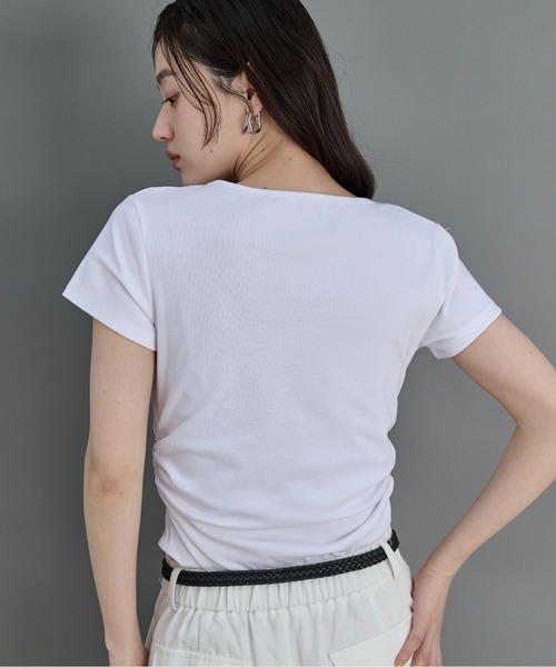 LOSCa(ロスカ)の「レースドッキングTシャツ(Tシャツ/カットソー・レディース・グレー/オフホワイト/クリーム・FREE)」の11枚目の写真