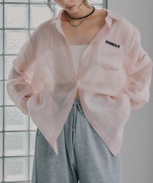 210nouve | 刺繍 ストライプ シアー シャツ(シャツ/ブラウス)