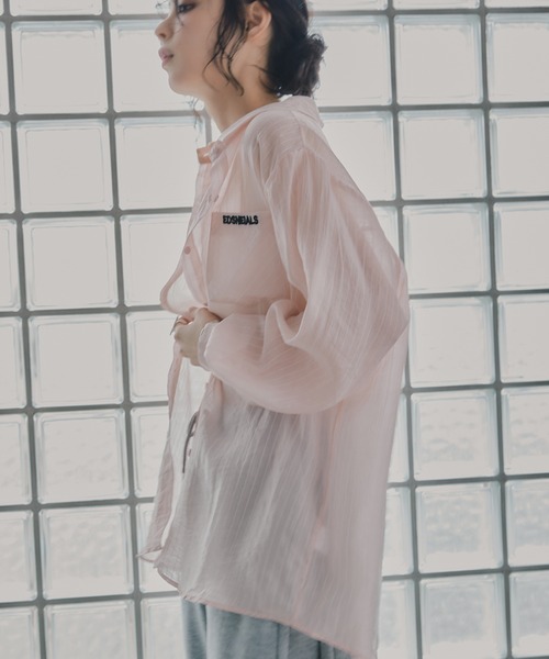 210nouve（トゥージュヌーブ）の「刺繍 ストライプ シアー シャツ（シャツ/ブラウス・レディース・ライトブルー/ピンク/ライトイエロー・FREE）」の13枚目の写真