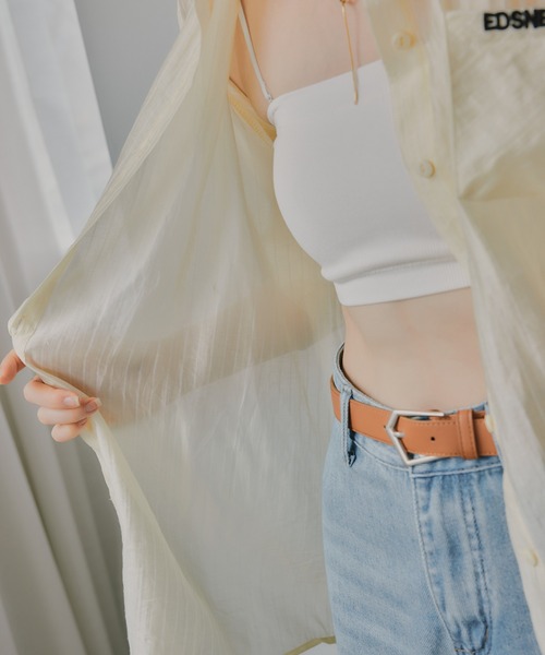 210nouve（トゥージュヌーブ）の「刺繍 ストライプ シアー シャツ（シャツ/ブラウス・レディース・ライトブルー/ピンク/ライトイエロー・FREE）」の19枚目の写真
