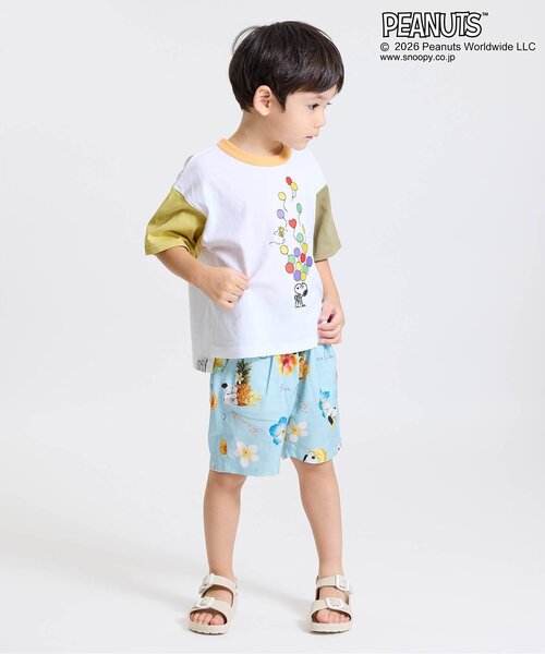 PEANUTS(ピーナッツ)の「PEANUTS ステッチアートTシャツ(Tシャツ/カットソー・キッズ・チャコール/オフホワイト・100/90/80/140/130/120/110)」の3枚目の写真