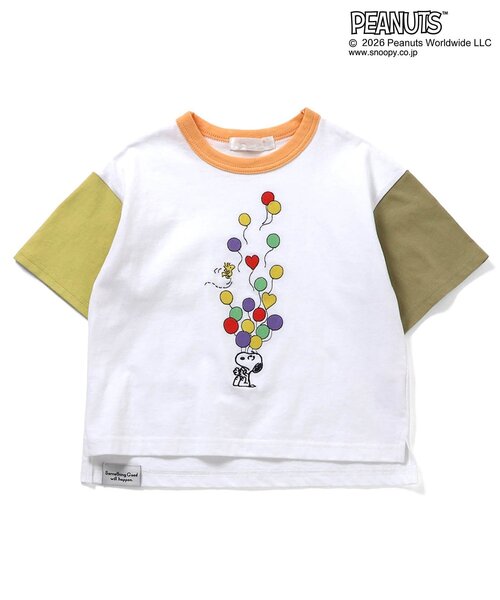 PEANUTS(ピーナッツ)の「PEANUTS ステッチアートTシャツ(Tシャツ/カットソー・キッズ・チャコール/オフホワイト・100/90/80/140/130/120/110)」の8枚目の写真