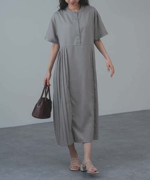 refinedworks(リファインドワークス)の「【refinedworks】麻混 半袖 プリーツ ワンピース(ワンピース・レディース・ブラック/グレー・FREE)」の18枚目の写真